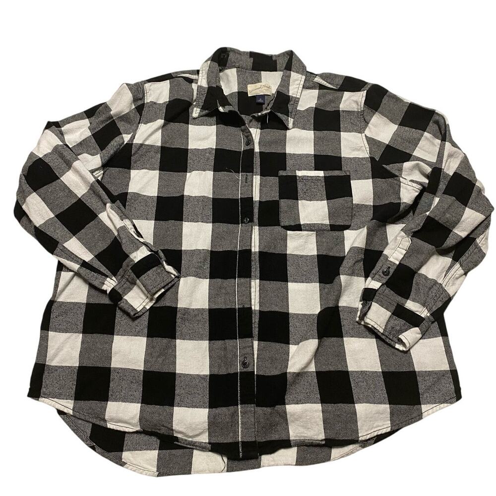 Universal Thread Good Co. Mens Button up T-shirt Black/White XL